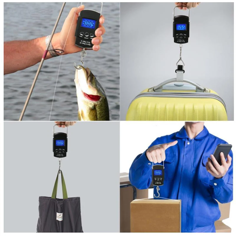 50 кг Мини портативные электронные весы 110lb весы для багажа цифровой ЖК-дисплей Рыбалка/путешествия шкала подвесного крючка