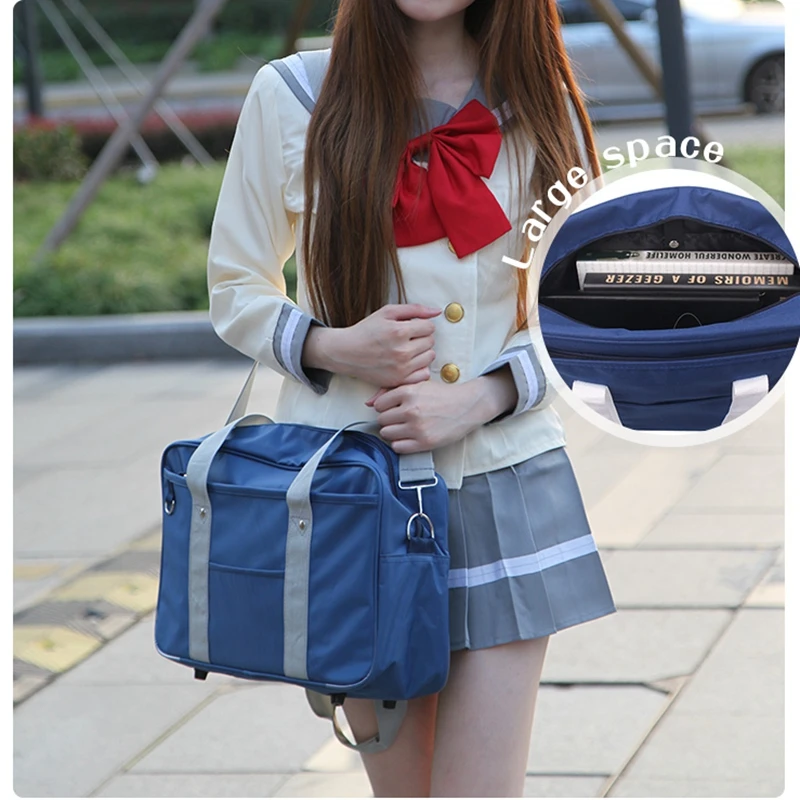  Japanese Student Bags JK Handbag Travel Bag Women Shoulder Satchel Bags Solid Color High School Stu - 32817659384