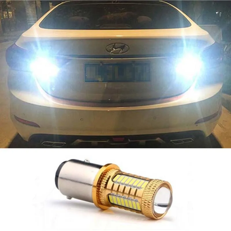 

1pcs For Hyundai SCoupe SantaFe Sonata IV Sonata VI Terracan Canbus no error backup reverse light lamp 1156 BA15S LED CREE Chip