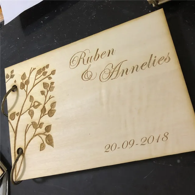 wedding guest book personalized guest book wooden guest book