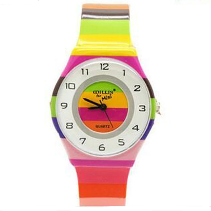 Новые willis мини цветы дизайн аналоговые женские водонепроницаемые часы для мальчиков и девочек детские часы 4589 - Цвет: 3
