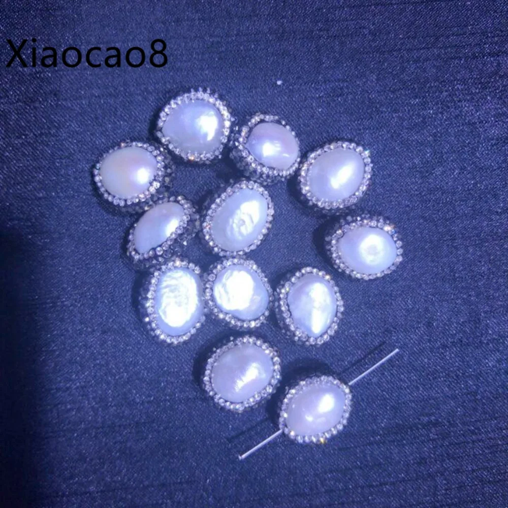 Wholesale Jewelry Findings 12Pieces Nature Pearl Connectors for Making