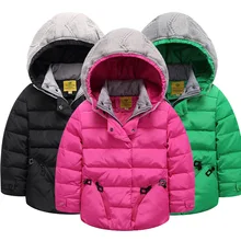 Winter Children’s Girl jacket coat 2016 Fashion Solid Hooded thick Warm Down Jacket pink Red Black Green Rose Red For 5-12 year