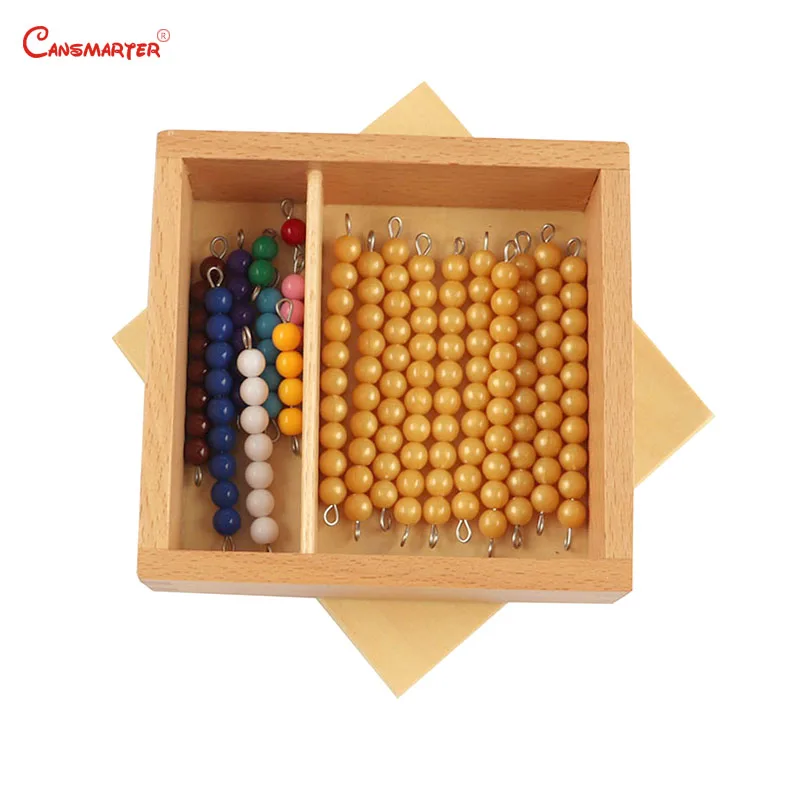 

Math Teaching Aids Bead Bars for Ten Board Montessori Wooden Box Number 1-10 Exercise Math Toy Games for Children Kids MA016-NX3