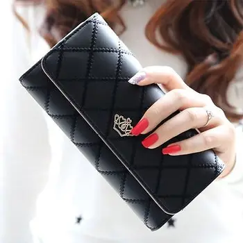 

Fashion Women Leather Long Wallet Cute Lady Thread Purse Girl PU Leather Clutch Bag Card Holder