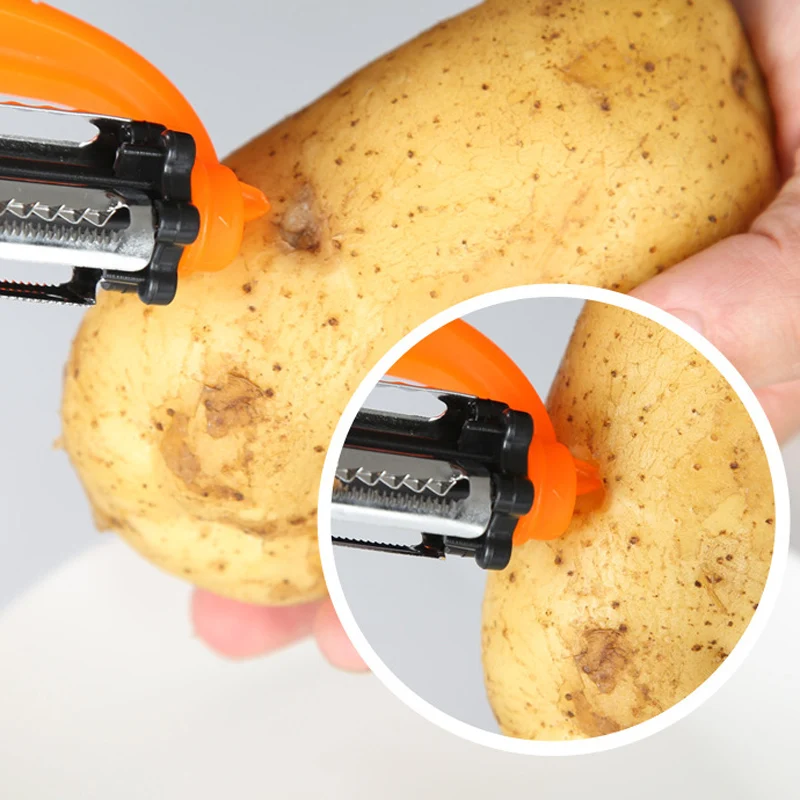 Multifunctional Vegetable Julienne Peeler Potato Peeler Carrot Slicer Grater 3 Blade Rotary Fruit Vegetable Peeler Kitchen Tools (4)