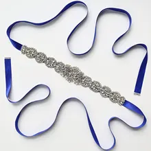 Лента Свадебная со стразами ремешок для свадебного платья 21 Лента Цвет Синий Белый Серебряный горный хрусталь ремни вечернее платье пояс