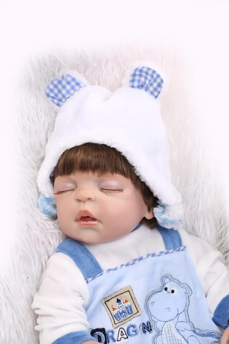 

22" full body silicone reborn dolls Anatomically Correct newborn boy baby dolls toys for children boneca reborn realista