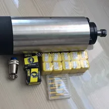 Комплект шпинделя с ЧПУ, 1,5 кВт, ER16 мотор шпинделя с воздушным охлаждением+ 10 шт. ER16(1-10 мм)+ 2 шт. ER16 гайка+ 10 шт. 3,175 мм гравировальные биты с ЧПУ