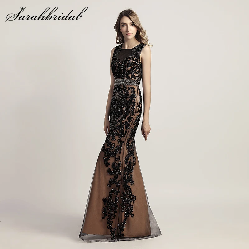 

New Arrivals Lace Elegant Long Mermaid Evening Dresses Robe De Soiree Crystal Party Gowns Formal Real Photos LSX463