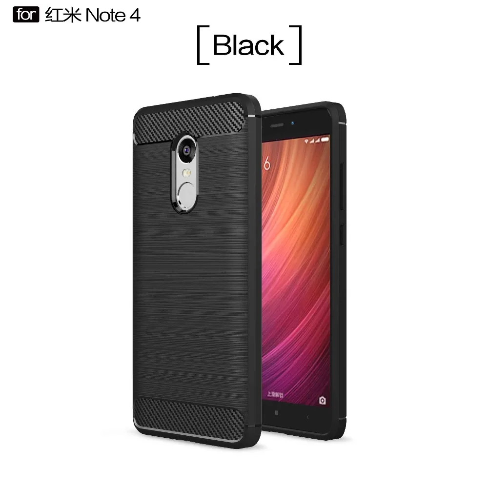 

For Xiaomi Redmi Note4 Case Luxury TPU Rubber Back Cover for Redmi Note4 Cover CaseSilicone Soft Carbon Fiber Back Phone Case