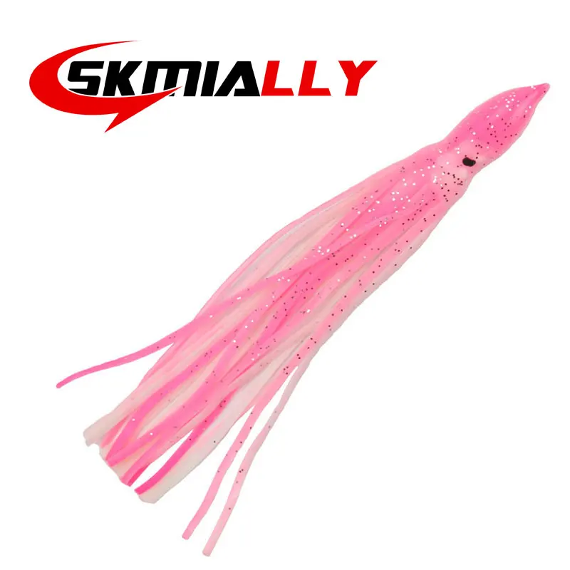 Skmielly 10 шт./лот 12 см ПВХ Мягкая Троллинг кальмарная юбка осьминог светящаяся