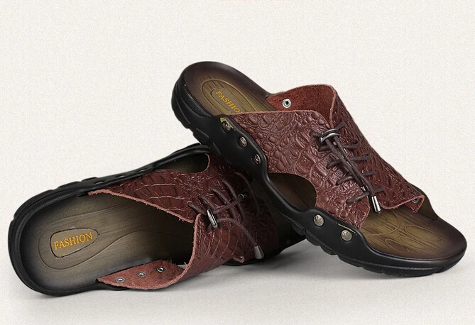 crocodile leather sandals