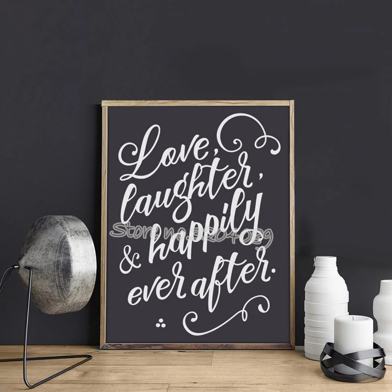 Love Laughter и счастливо с изображением героев мультфильма Ever After доски Наклейка