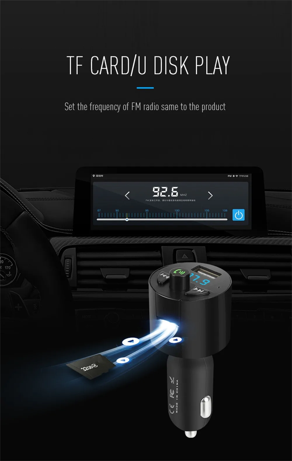 BINMER стиль BT-C2 автомобиля FM MP3 плеер Bluetooth гарнитуры Fm Plug-в автомобиль для телефона NO22