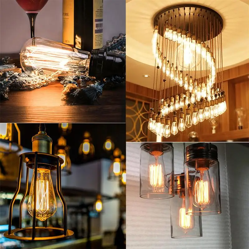 4 Pcs Edison Bulb 60w With Squirrel Cage Filament Teardrop Design 4 Pcs Edison Bulb 60w With Squirrel Cage Filament Teardrop Design Dimmable Light Bulbs For Chandeliers Lights Fixtures