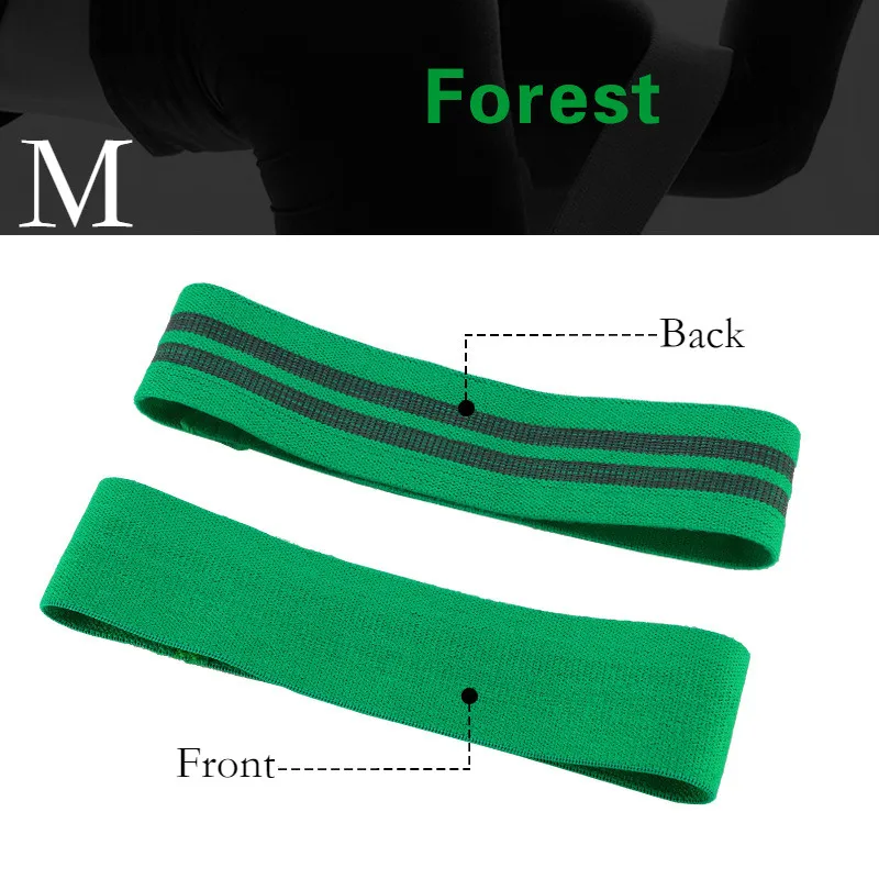 Эластичные мягкие Нескользящие резиновые фитнес-бинты для фитнеса, очень эластичные компрессионные бандажи для тренажерного зала, для упражнений на бедрах, с круглыми петлями, бандажи Q - Цвет: Green M