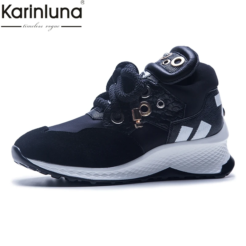 

Karinluna Brand Ins style Cow Suede Cow Leather chunky sneakers Shoes Woman Party Luxury Spring Autumn Flats Shoes women