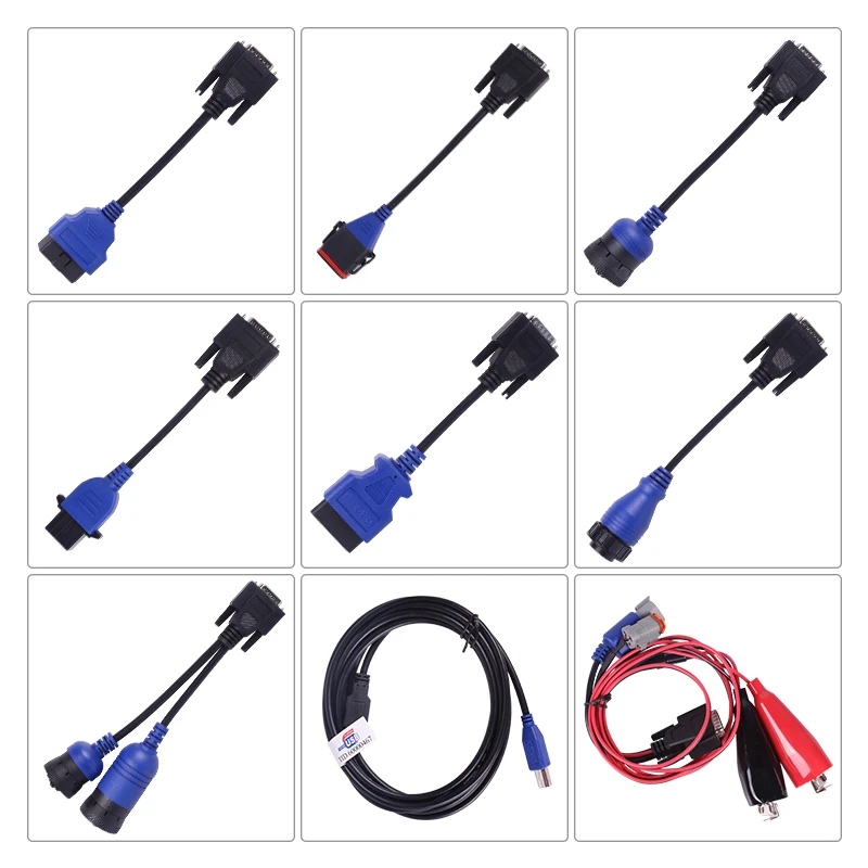 NEXIQ-USB-LINK-Full-Set-Adapters-Nexiq-9-Cables-Truck-Cables-With-DHL-Free-Shipping