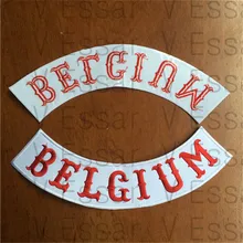 Тканевые нашивки Бельгия Заказные нижние рокерские нашивки для вышивки для куртки 30X7 см