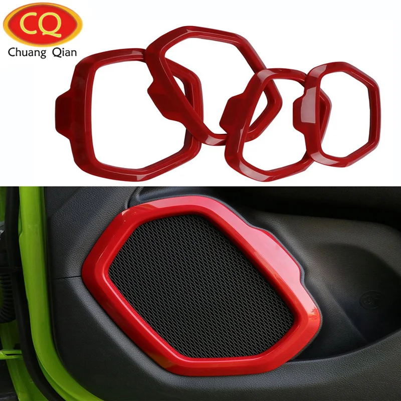 Red Car Door Speaker Audio Ring Cover Trim Fit For Ford Mustang 2015-2017 2018