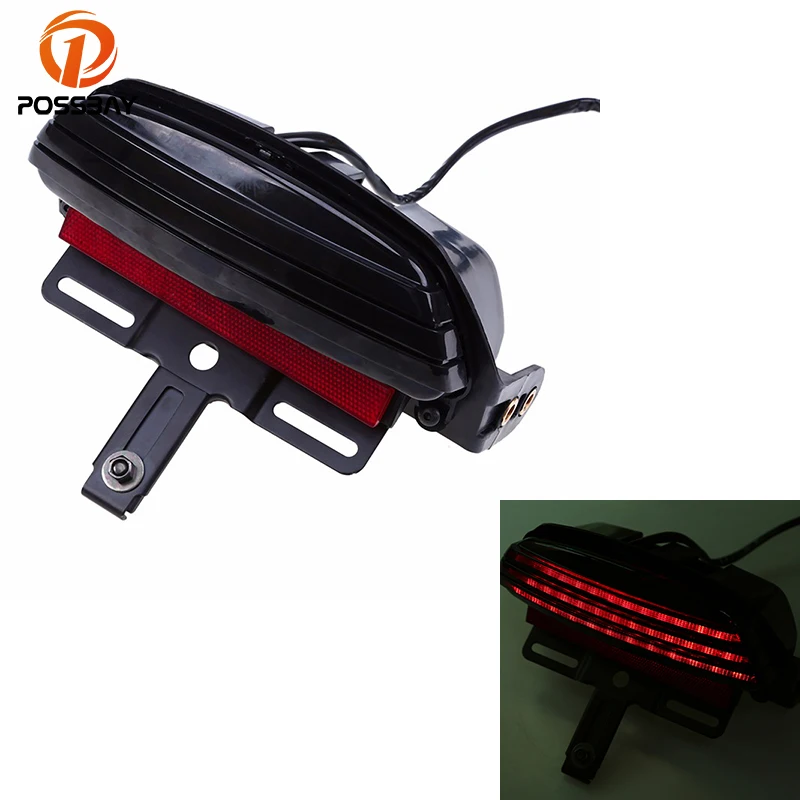

POSSBAY Motorcycle Lighting Rear/Taillight Brake Three Columns Tail lamp Red Light Motocicleta For Harley Touring Cafe Racer