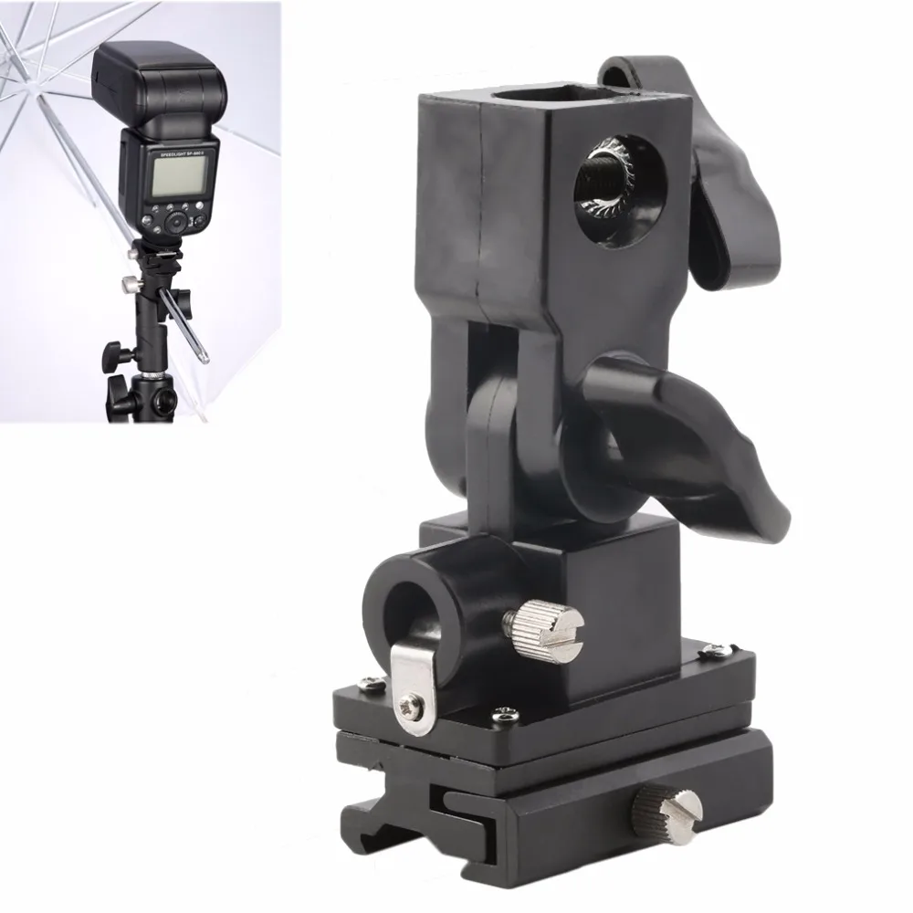 

Universal Type B Hot Shoe Flash Umbrella Holder Swivel Light Stand Bracket For Camera