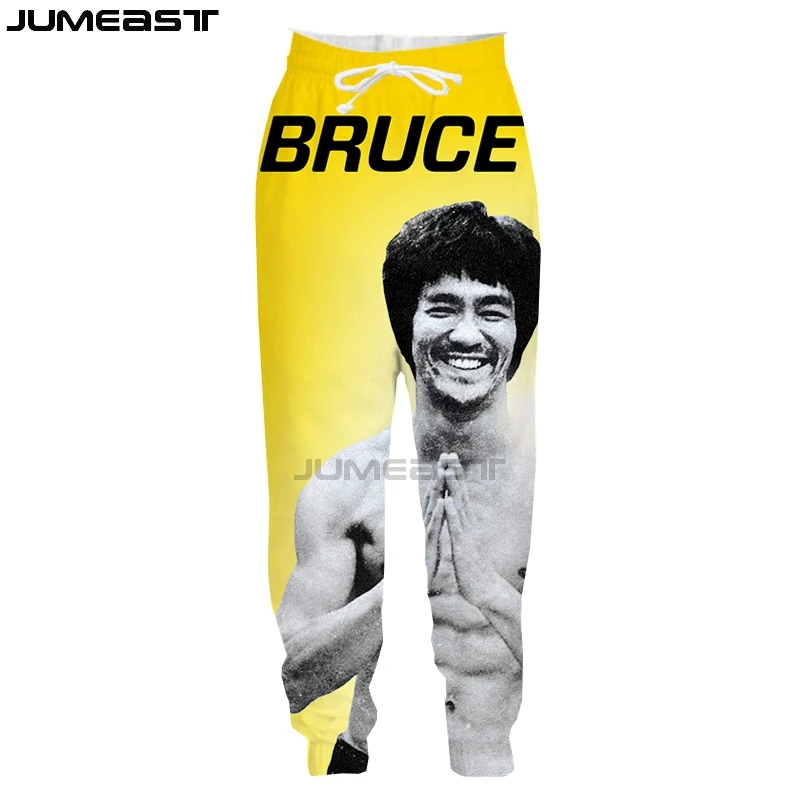 Jumeast бренд для мужчин/для женщин 3D печатных Кунг Фу суперзвезда Брюс Ли повседневное длинные брюки для девочек спортивный пуловер длина пот