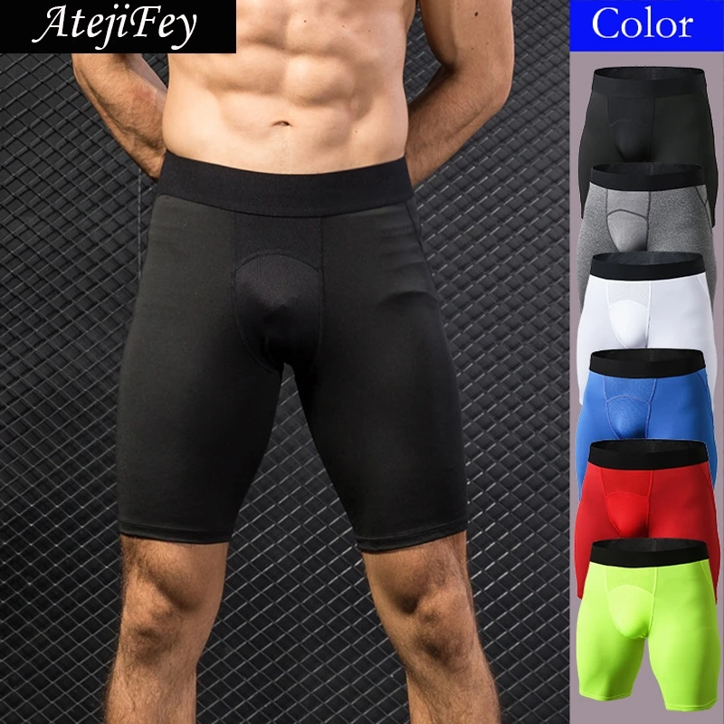 

AtejiFey New Men's Sport Tight running Short Elastic Waist Shorts Fitness Gym Workout Skinny Yoga Short Biker Shorts Trousers