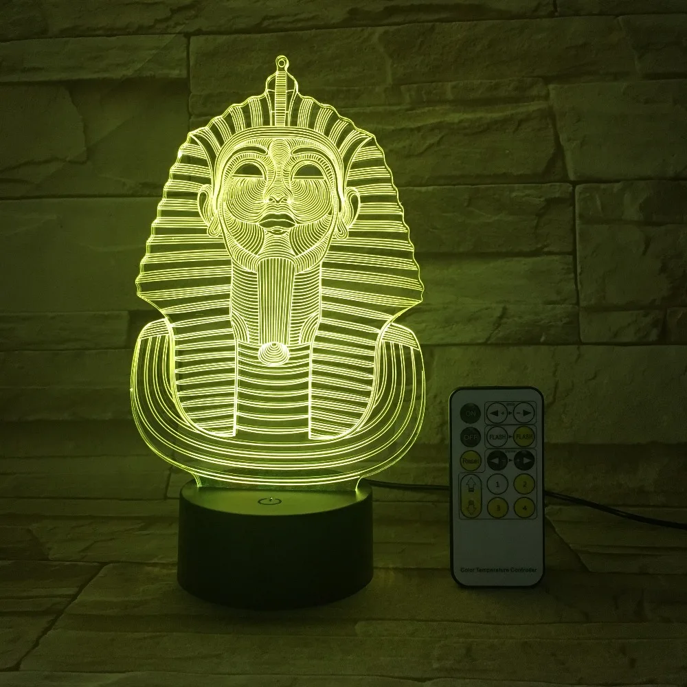 LED 3D Lamp Egyptian Sphinx Pharaoh LED Lamp USB Night Light Touch