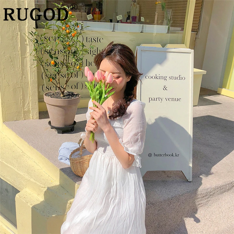 Женское длинное платье RUGOD белое|Платья| |