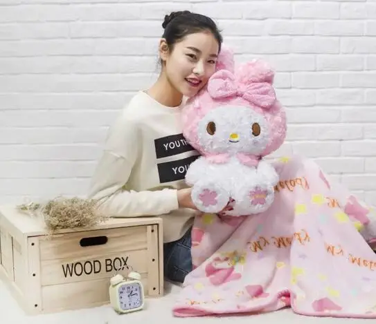 Candice guo супер милая плюшевая игрушка кукла розовая my melody подушка одеяло для