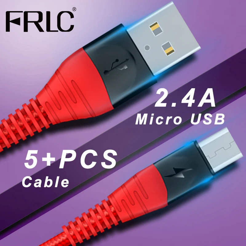 

FRLC Micro USB cord 2.4A Fast Charging for USB Micro Data phone Cable for Xiaomi Tablet Android Phone Charger