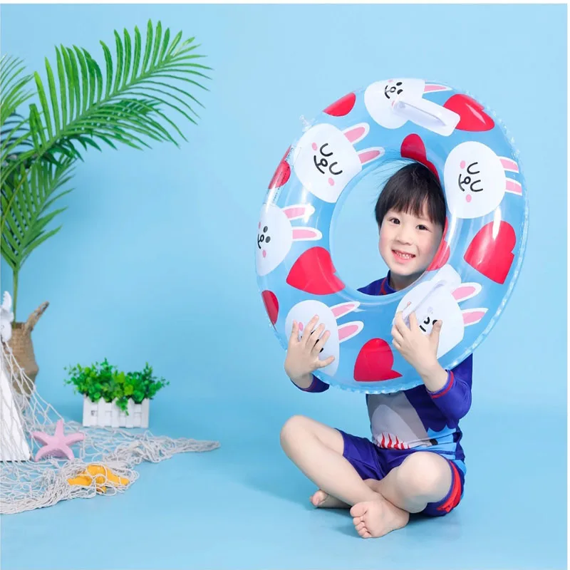 

Brown Bear Inflatable Swimming Kids Cartoon Ring Kenai Rabbit With Handle Child Gift Float Children Summer Fun Pool Float Toys