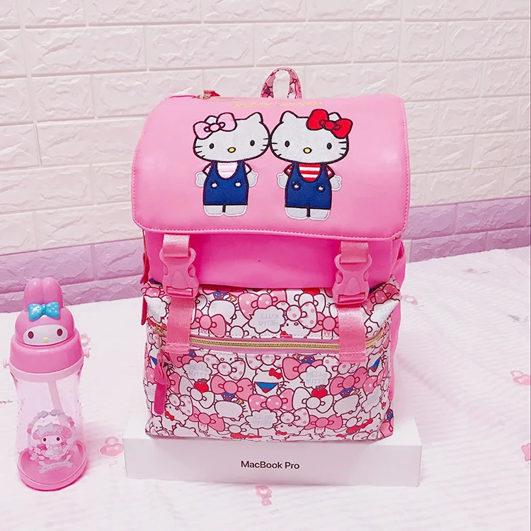 

2018 Real Mochilas Backpack For Hello Kitty Big Oxford Students School Bags Kids Backpack Bag Travelling Shoulder Cute