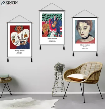 

Margaret Music Guitar Henry Matisse Fauvism Hanging Cloth Cotton Line Art Paintings Poster Home Decor Wall Hanging Tapestry Gift