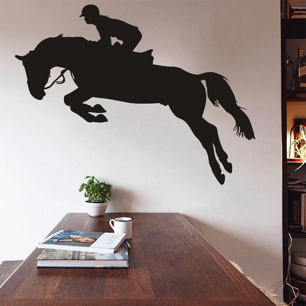 Buy Horse Riding Glass PVC Wall Sticker Home TV
