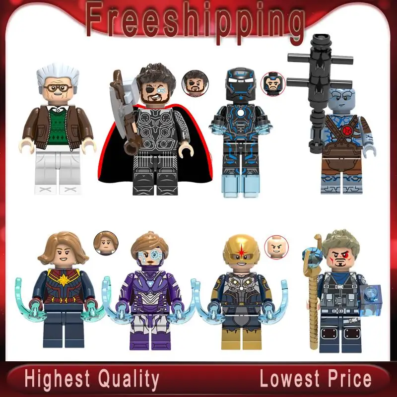 

Legoings Figure Building Blocks Super Heroes captain marvele Iron man tony stark stan lee Thor Nova Bricks Gift Toys kids X0240
