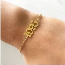 Старый английский номер себе браслет ювелирное изделие, Для женщин Высокое качество! Специальные год браслеты на день рождения, подарок на свидание