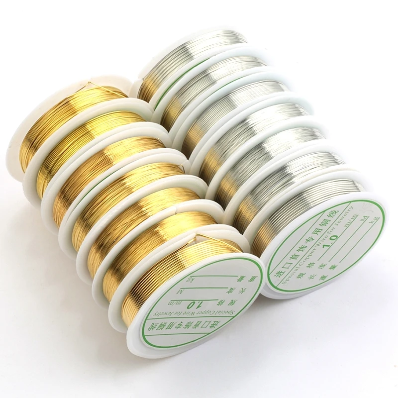 5 Metri/lotto 0.2mm-1mm Filo Di Rame Placcato Oro Argento Per La Creazione Di Gioielli Filo Per Perline Fai Da Te Corda Per Gioielli Per La Creazione Artigianale - Foto 7
