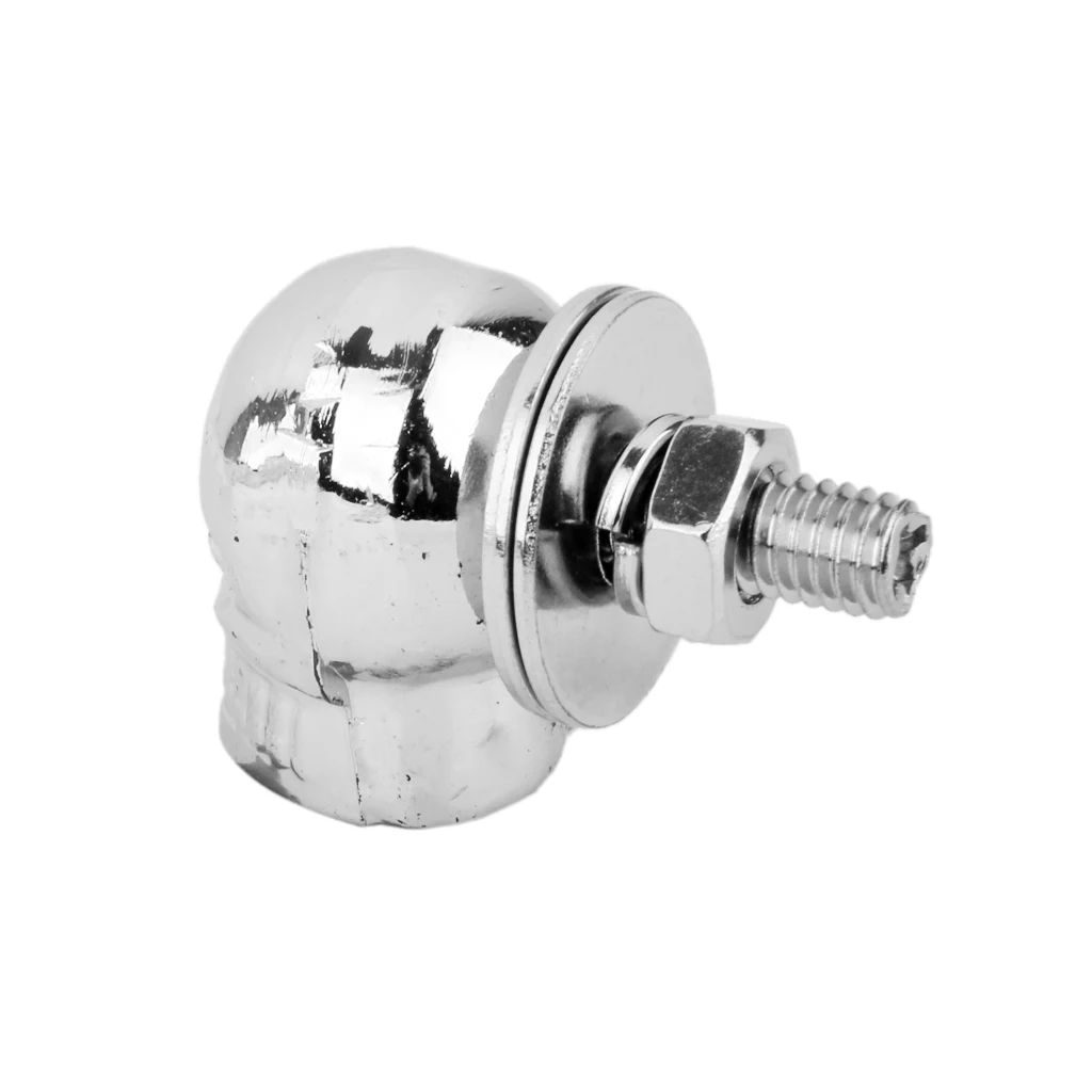 2 Universal Motorcycle License Plate Frame Chrome Bolt Screw SKULL Fasteners License Plate Frame Bolts