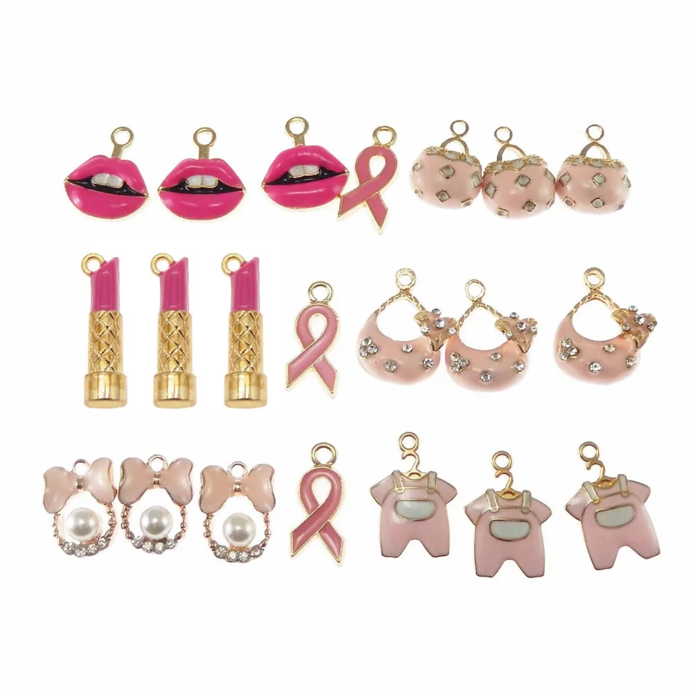 

8pcs Mix Baby Enamel Charms Lips Mouth Bag Earrings Pearl Jewelry Findings Necklaces Earrings Bracelet Craft Earrings DIY Gift