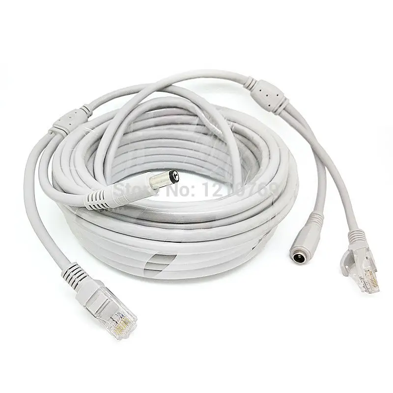 15M/49ft CCTV Network Cable RJ45 Cable + DC Power CAT5/CAT-5e Extension CCTV network Ethernet Cable For NVR System CCTV IPCamera 15M/49ft CCTV Network Cable RJ45 Cable + DC Power CAT5/CAT-5e Extension CCTV network Ethernet Cable For NVR System CCTV IPCamera