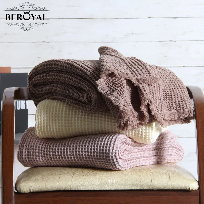 

New 2017 Summer Cool Pure Cotton 32 Nap Blanket Summer Office Single Towelling Coverlet Supreme Towel Pure Color Design Blanket