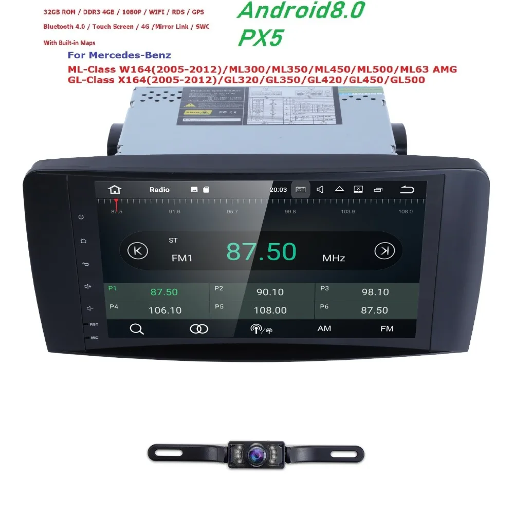 

Android 8.0 9inch 4G+32G Car Auto Radio GPS Player For Mercedes Benz ML W164 W300 ML350 ML450 ML500 GL X164 G320 GL350 GL450