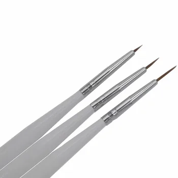 

ZKO 3Pcs Acrylic French Nail Art Liner Painting Drawing Pen Brush Tool Set Kit