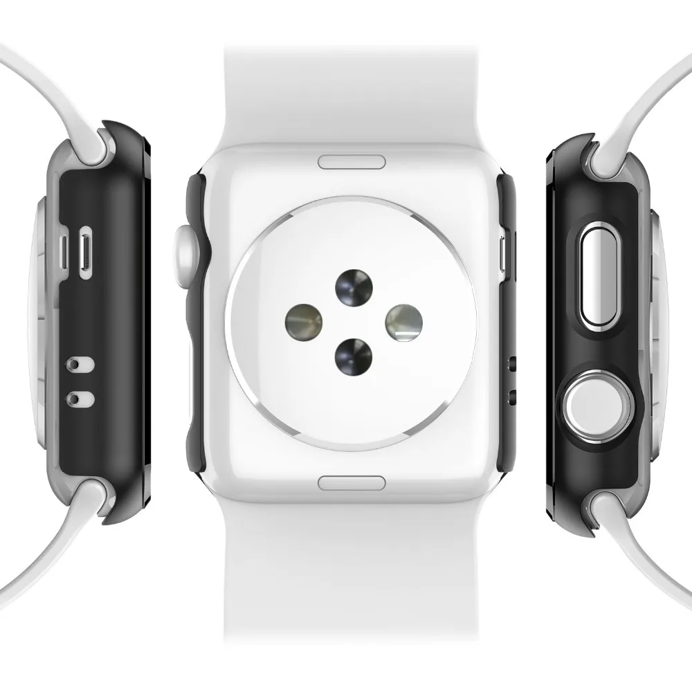 Бампер для apple watch series 1 2 3 4 PC тонкий чехол iWatch тонкая защитная пластиковая черная