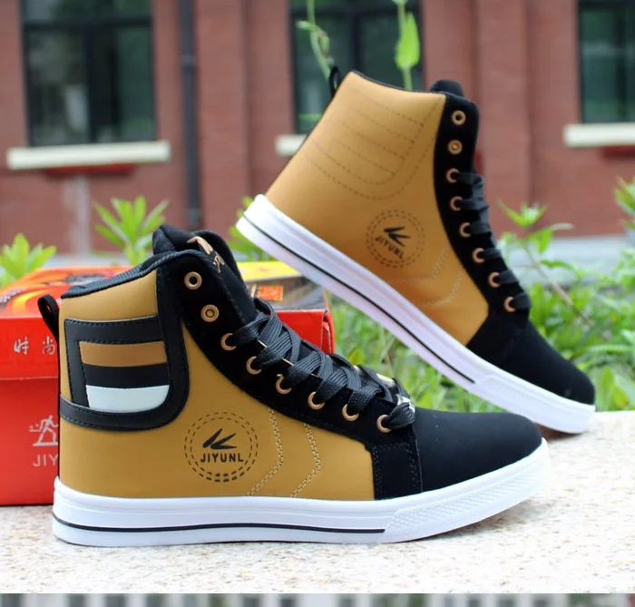 HUANQIU Brand Men Shoes 2018 Spring Fashion Boots Shoes Man High Top Shoes Men Lace Up Casual Shoe Chaussure Plus size 45 ZLL434 HTB1wRMZXc vK1Rjy0Foq6xIxVXau - HUANQIU Brand Men Shoes 2018 Spring Fashion Boots Shoes Man High Top Shoes Men Lace Up Casual Shoe Chaussure Plus size 45 ZLL434