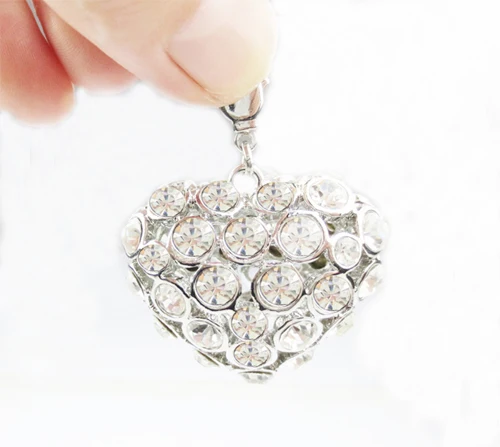 2015 New Arrival luxury heart shape rhodium plated with crystal Czech stone student Gift girls and boys keys charms jewelry | Украшения и