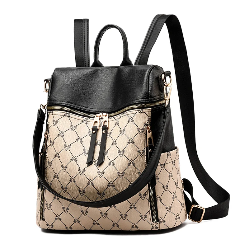 

2020 Women Backpack PU Leather Luxury Female Shoulder Bag Waterproof School Bags For Girls Backpacks Travel Bag Rucksack Daypack